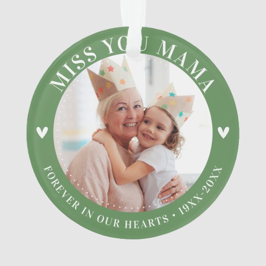 Verlies Memorial Keepsake Foto Modern Ornament (achterkant)
