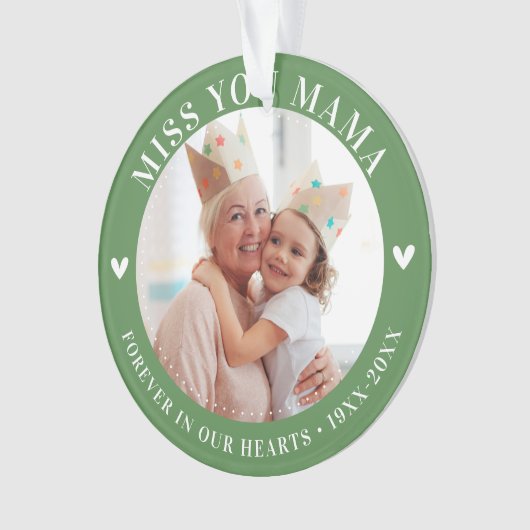 Verlies Memorial Keepsake Foto Modern Ornament (voorkant)