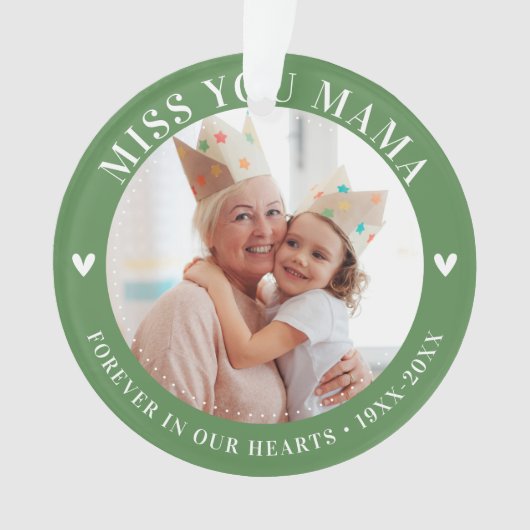 Verlies Memorial Keepsake Foto Modern Ornament (voorkant)