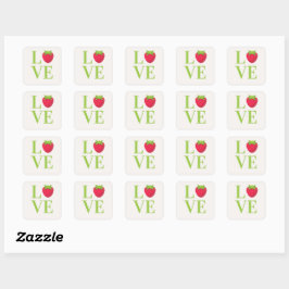 VERLIES MET Cute Strawberry Vierkante Sticker