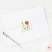 VERLIES MET Cute Strawberry Vierkante Sticker (Envelop)