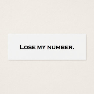 Verlies mijn nummer. mini visitekaartjes