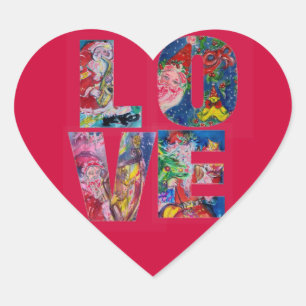 VERLIES MUSICAL SANTA XMAS PARTY HEART HART STICKER
