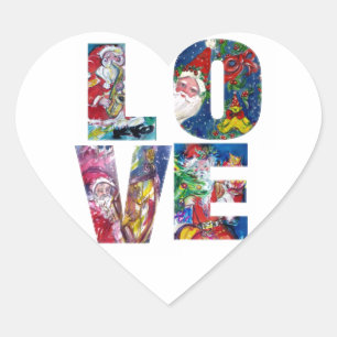 VERLIES MUSICAL SANTA XMAS PARTY HEART HART STICKER