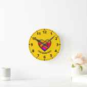 VERLIES NOOIT AANGEPASTE kleurrijke harten Ronde Klok (Huis)