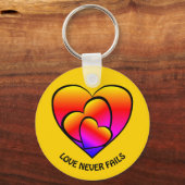 VERLIES NOOIT AANGEPASTE kleurrijke harten Sleutelhanger (Voorkant)