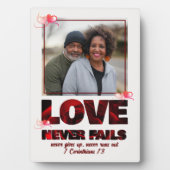 VERLIES NOOIT Christelijk Foto Valentijnse Fotoplaat (voorkant)