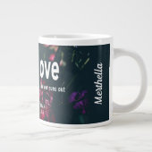 VERLIES NOOIT Christelijke GEpersonaliseerde Flora Grote Koffiekop (Rechts)