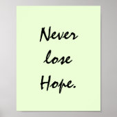 VERLIES NOOIT HOOP. POSTER (Voorkant)