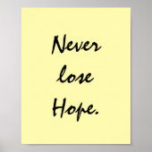 VERLIES NOOIT HOOP. POSTER (Voorkant)