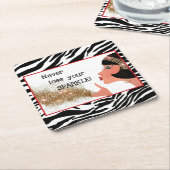 "Verlies nooit je kraag!" Kartonnen Onderzetters (Schuin)