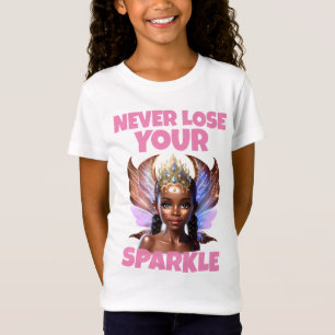 Verlies nooit je sprankelende Afro-Amerikaanse fee T-shirt