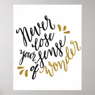 " verlies nooit je verwondering " poster