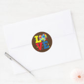 VERLIES Puzzelstukjes Hart Autisme Awareness Autis Ronde Sticker (Envelop)