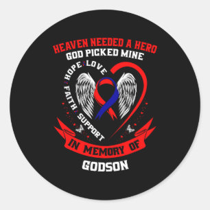 Verlies Ter Nagedachtenis Aan Godson Chd-Bewustzij Ronde Sticker