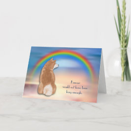 Verlies van Akita Dog Rainbow Sympathy Card Feestdagen Kaart