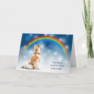 Verlies van Akita-hond Nachtlichten Regenboog Symp Feestdagen Kaart
