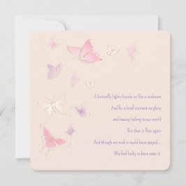 Verlies van Baby Baby Girl Pink Butterflies Sympat Notitiekaartje