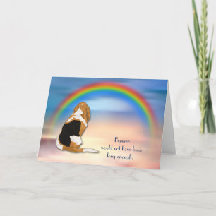 Verlies van Basset Hound Rainbow Sympathy Card Feestdagen Kaart