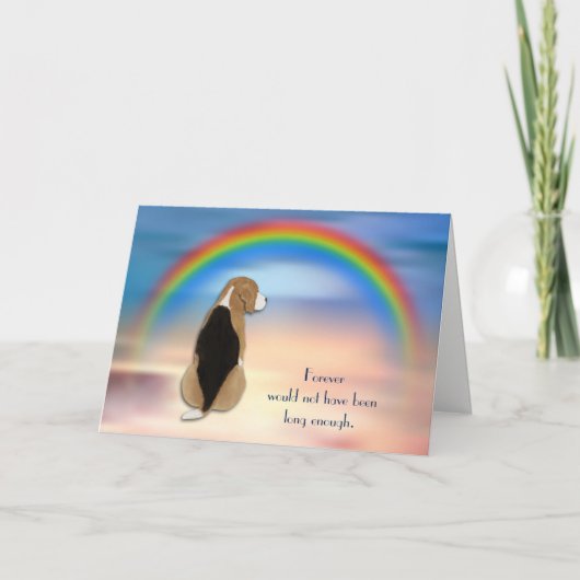 Verlies van Beagle Rainbow Sympathie Card Feestdagen Kaart (Voorkant)