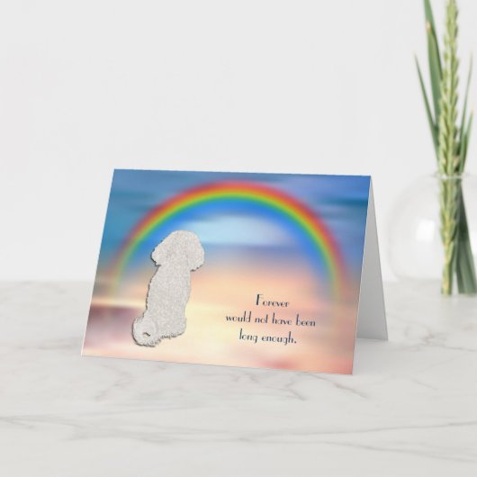 Verlies van Bichon Frise Rainbow Sympathie Card Feestdagen Kaart (Voorkant)