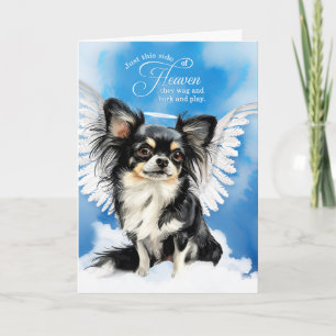 Verlies van Black Tan Longhair Chihuahua Pet Sympa Kaart
