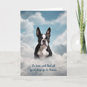 Verlies van Boston Terrier Dog Heaven Sympathie Ka Feestdagen Kaart