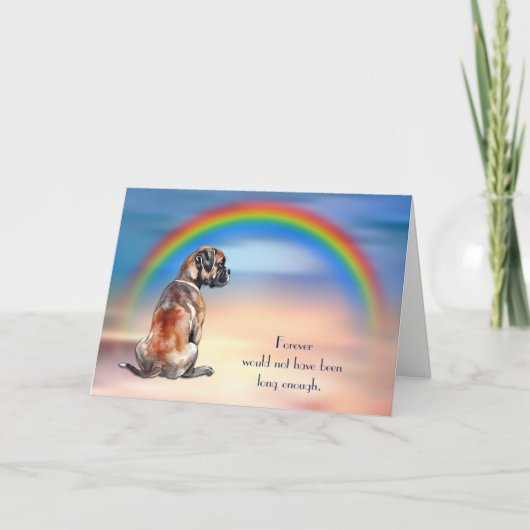 Verlies van Boxer Rainbow Sympathy Card Feestdagen Kaart (Voorkant)