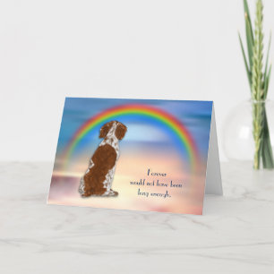 Verlies van Brittany Spaniel Dog Rainbow Sympathic Feestdagen Kaart