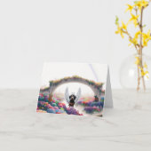 Verlies van Dachshund Rainbow Bridge-sympathiekaar Kaart (Gele Bloem)