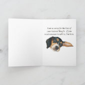 Verlies van de Beagle Sympathy Card Kaart (Binnen)