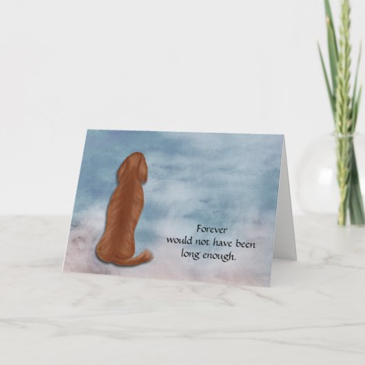 Verlies van de Irish Setter Dog Sympathy Card Feestdagen Kaart (Voorkant)