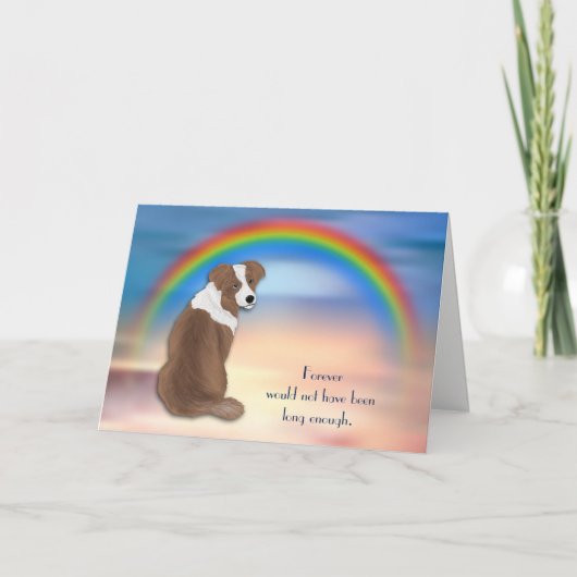 Verlies van de Red Aussie Shepherd Rainbow Sympath Feestdagen Kaart (Voorkant)