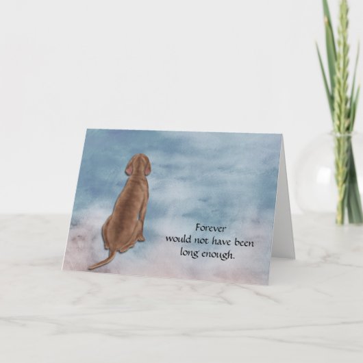Verlies van de Red Weimaraner Dog Sympathikaart Feestdagen Kaart (Voorkant)
