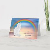 Verlies van de White Cat Rainbow Sympathy Card Feestdagen Kaart (Voorkant)
