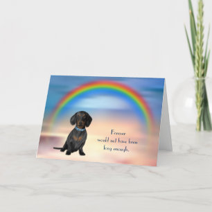 Verlies van de zwarte Tan Dachshund-kaart met symp Feestdagen Kaart