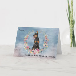 Verlies van Doberman Pinscher Floral Sympathiekaar Feestdagen Kaart