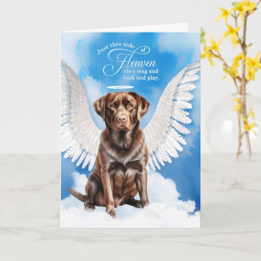 Verlies van Dog Chocolate Lab Retriever Pet Sympat Kaart (Gele Bloem)