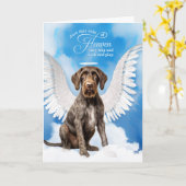 Verlies van Duitse Draadharige Pointer Hond Huisdi Kaart (Gele Bloem)