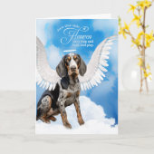 Verlies van een Bluetick Coonhound Dog Pet Sympath Kaart (Gele Bloem)