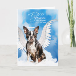Verlies van een Boston Terrier Dog Angel Pet Sympa Kaart