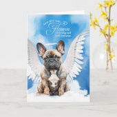 Verlies van een Brindle Franse Bulldog Pet Sympath Kaart (Gele Bloem)