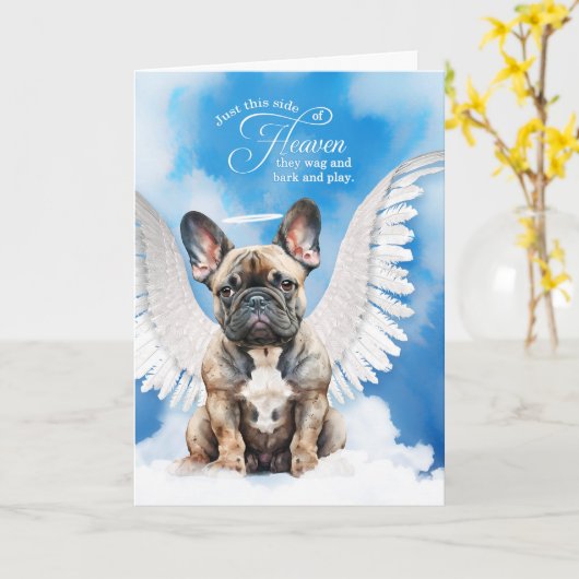 Verlies van een Brindle Franse Bulldog Pet Sympath Kaart (Gele Bloem)