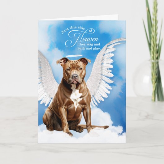 Verlies van een Brown Pitbull Dog Pet Sympathie Kaart (Voorkant)