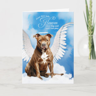 Verlies van een Brown Pitbull Dog Pet Sympathie Kaart