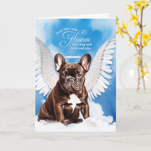 Verlies van een chocolade Franse Bulldog Pet Sympa Kaart (Gele Bloem)