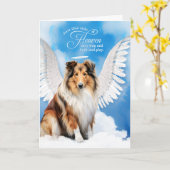 Verlies van een Collie Dog Pet Sympathie Kaart (Gele Bloem)