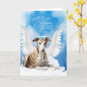 Verlies van een Greyhound Dog Pet Sympathie Kaart (Gele Bloem)