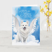Verlies van een hond American Eskimo Angel Pet Sym Kaart (Gele Bloem)