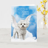 Verlies van een hond Bichon Frise Pet Sympathie Kaart (Gele Bloem)